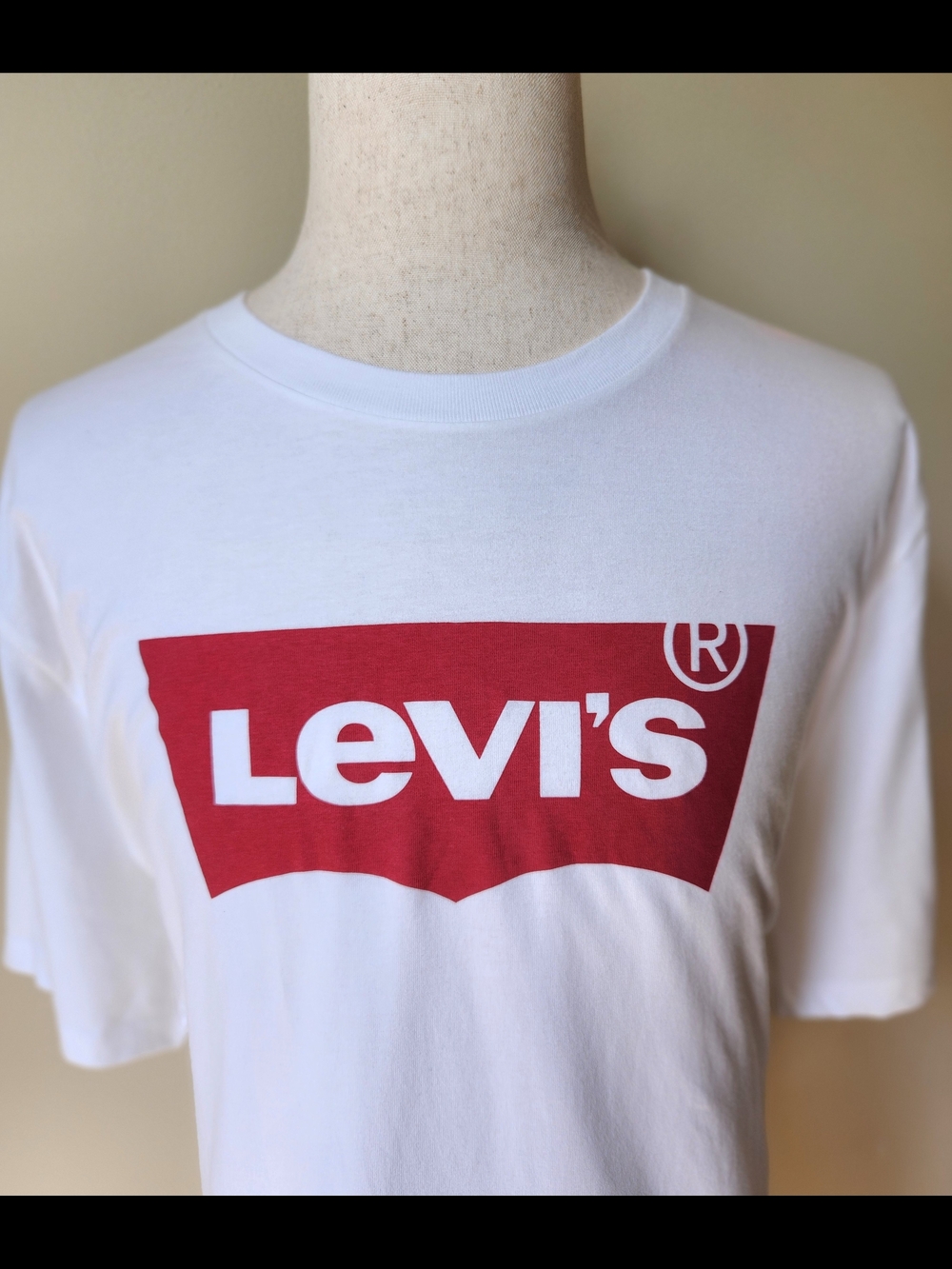 NWT Levi's Men's 3XL Classic White Short Sleeve T‑Shirt with Red Batwing Logo